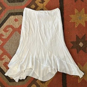 Vintage Spring Street White Lightweight Midi Skirt